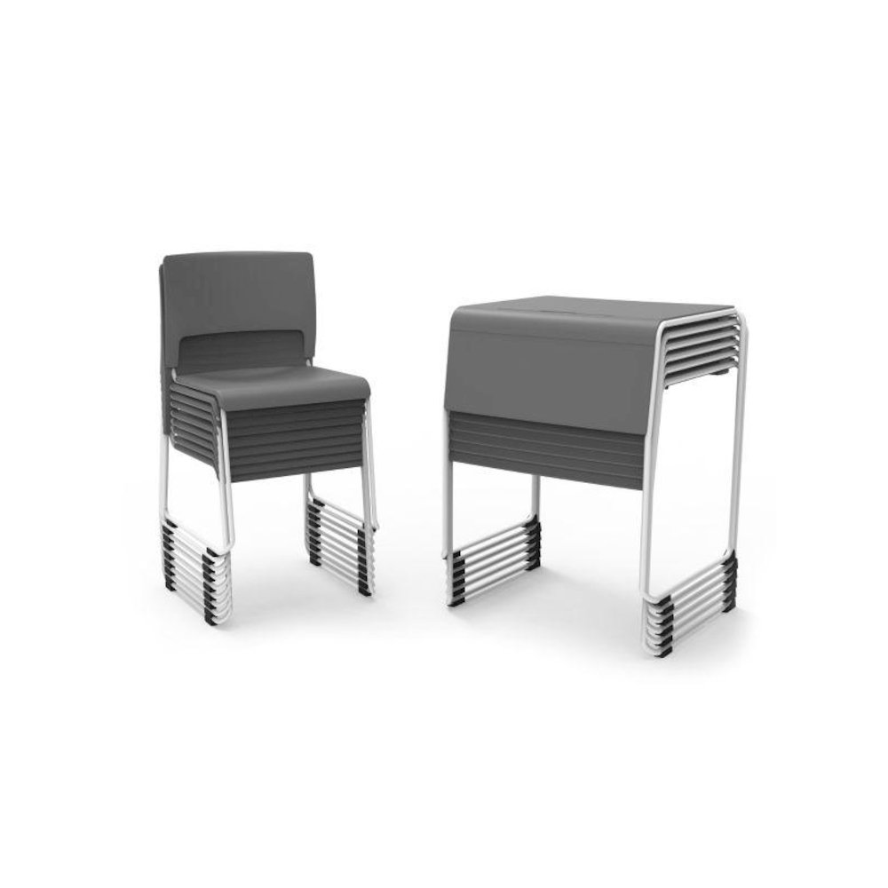 LIGHTWEIGHT STACKABLE STUDENT DESK AND CHAIR. Picture 7