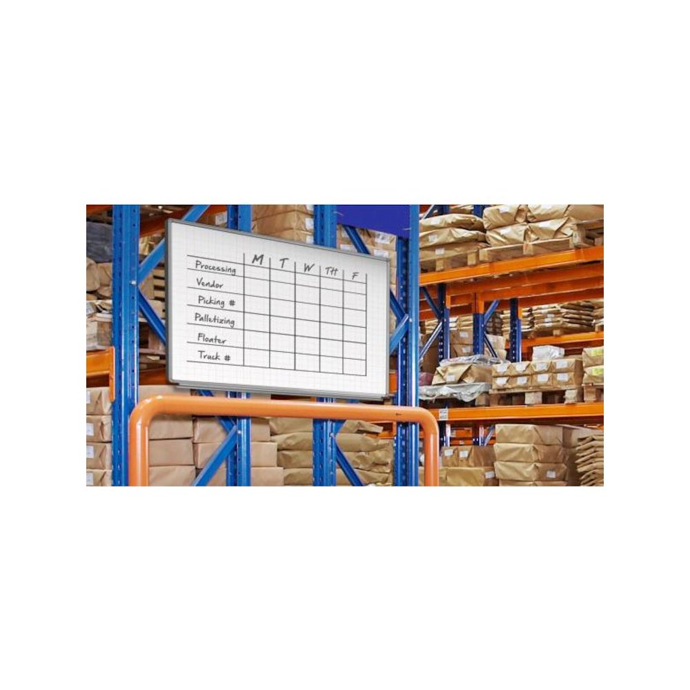 72” x 40” Wall-Mounted Magnetic Ghost Grid Whiteboard. Picture 3