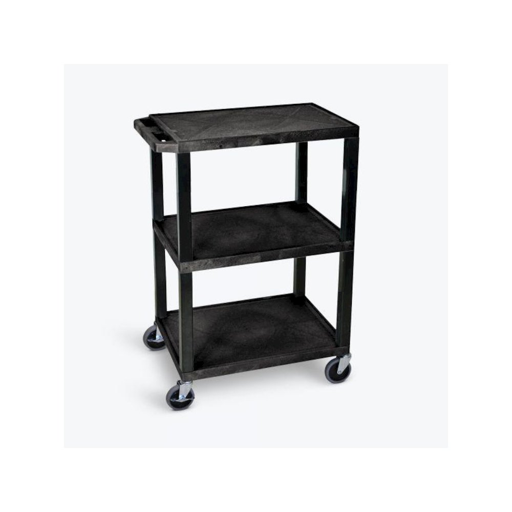 H. Wilson Black 3 Shelf Specialty Utility Cart. Picture 1