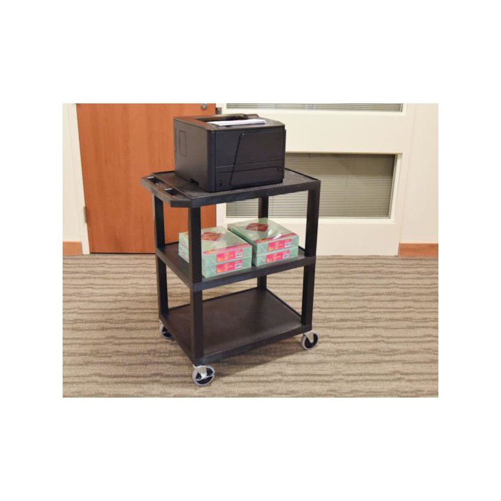 H. Wilson Black 3 Shelf Specialty Utility Cart. Picture 2