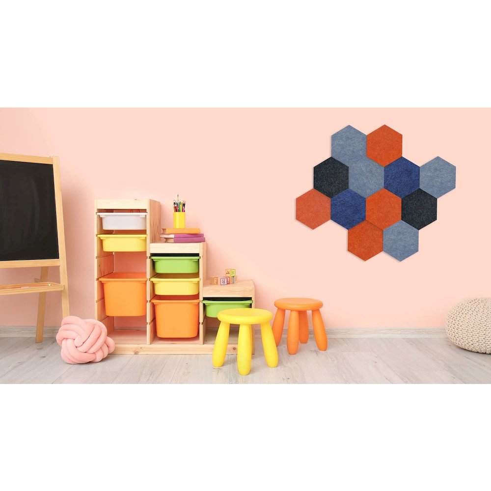PET Hexagon Orange Color Pack 6pc,2 Thickness,GP-06. Picture 6