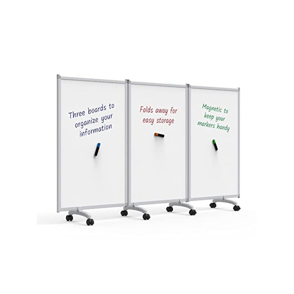 Mobile Dry-Erase Folding Divider and Partition, 3-Panel. Picture 11