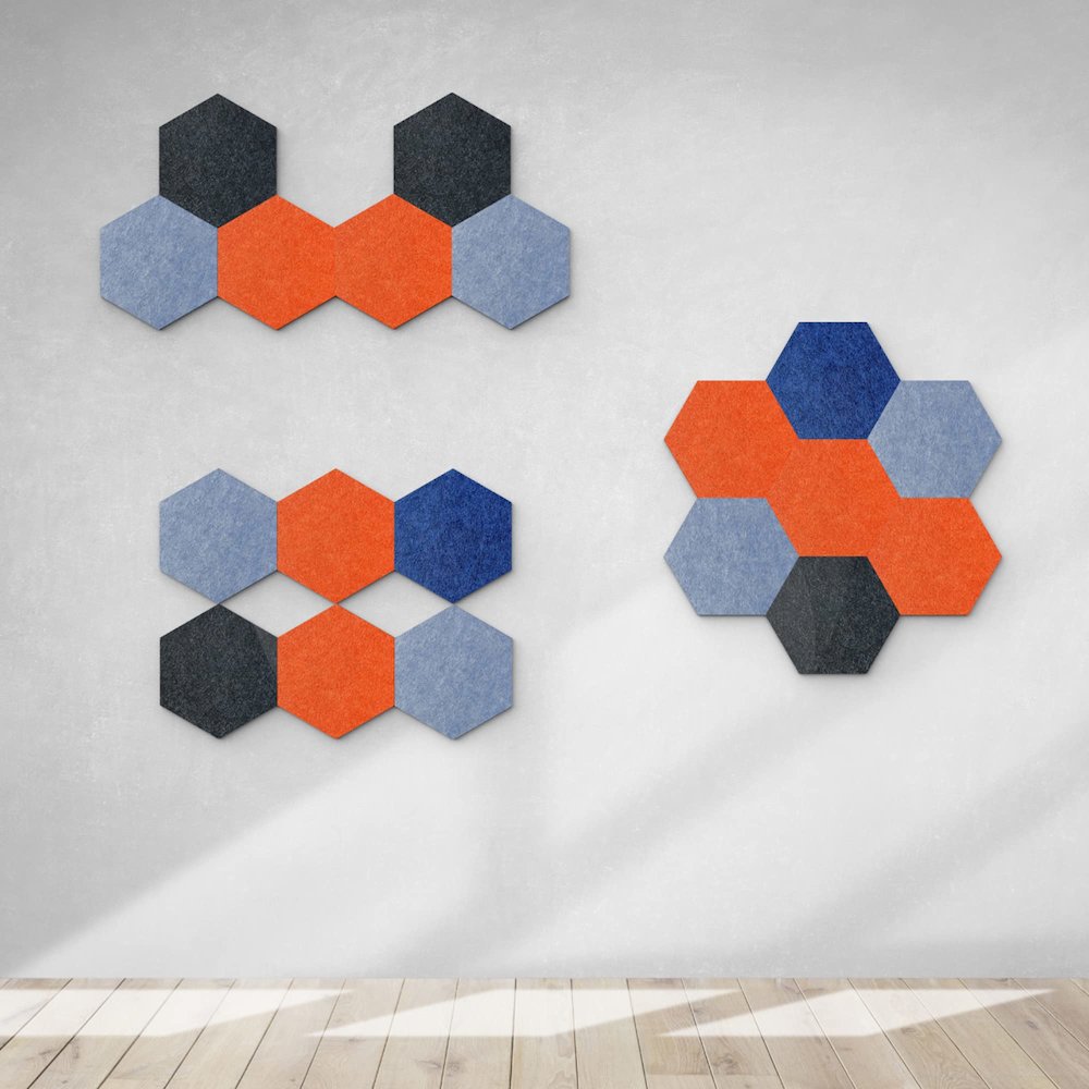 PET Hexagon Midnight Blue Color Pack 6pc,2 Thickness, GP-57. Picture 3