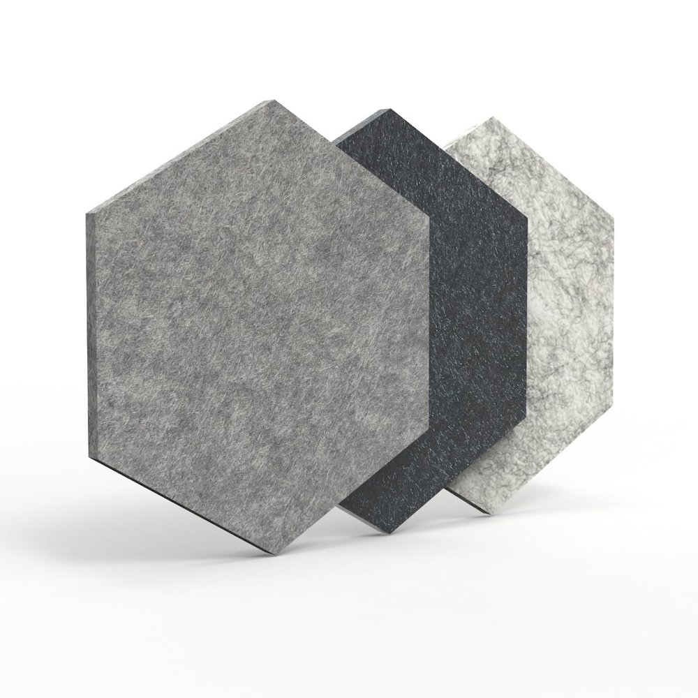 PET Hexagon Ocean Foam Pack 12pc-2 Thickness. 2 Gray 1 Blue. Picture 1