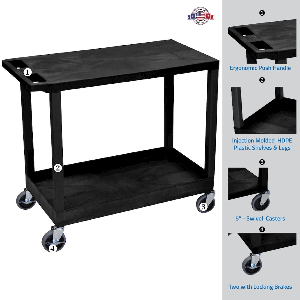 Black 18x32 Flat/Tub Cart. Picture 2