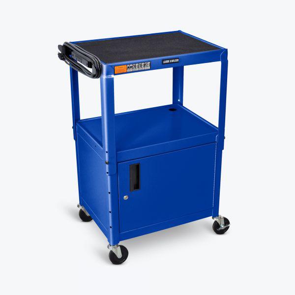 Blue 42" Adj Height Cart w/ Cabinet. Picture 1