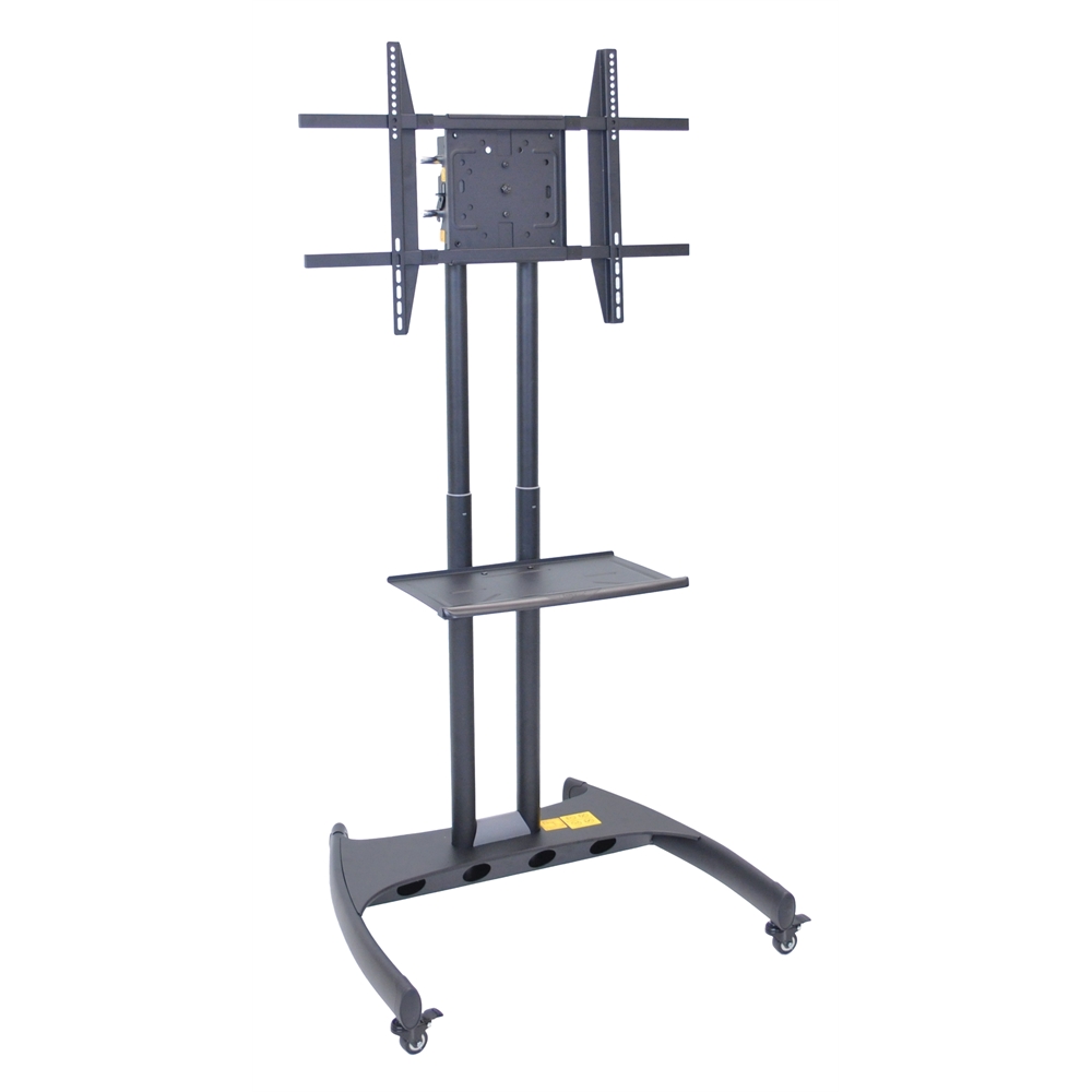 Adjustable Height Flat Panel Cart W/ Accessory Shelf and 90 Degree Rotating Mount. Picture 1