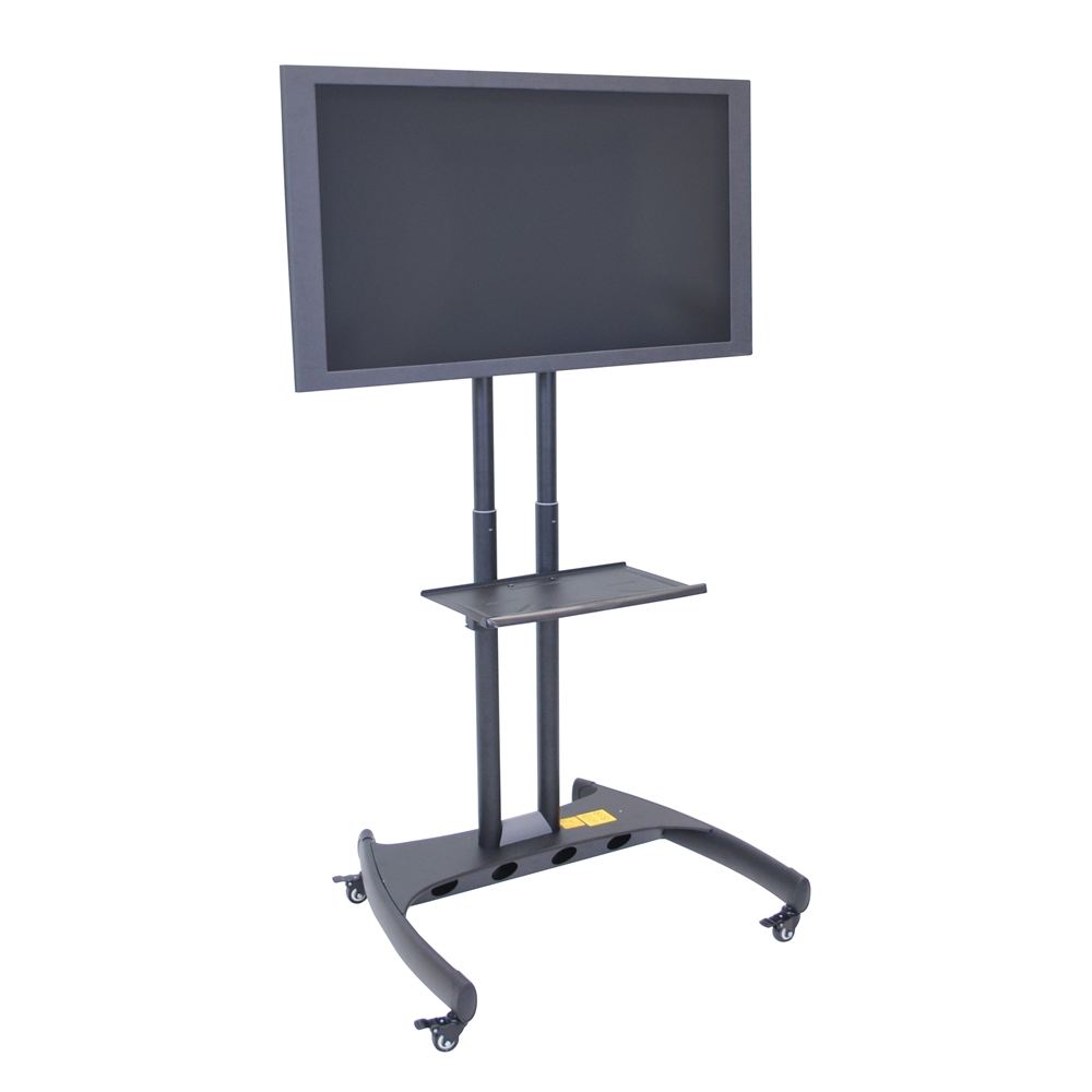 Adjustable Height Flat Panel Cart W/ Accessory Shelf and 90 Degree Rotating Mount. Picture 5