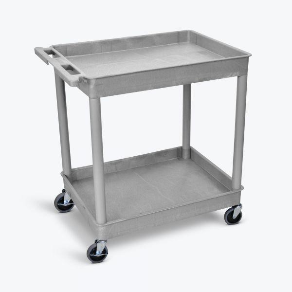 2 Shelf Large Gray Tub Cart. Picture 1