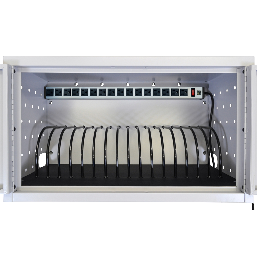 Wall/ Desk Charging Box 16 Tablets/Chromebooks includes a 16 outlet horizontal power strip.. Picture 4