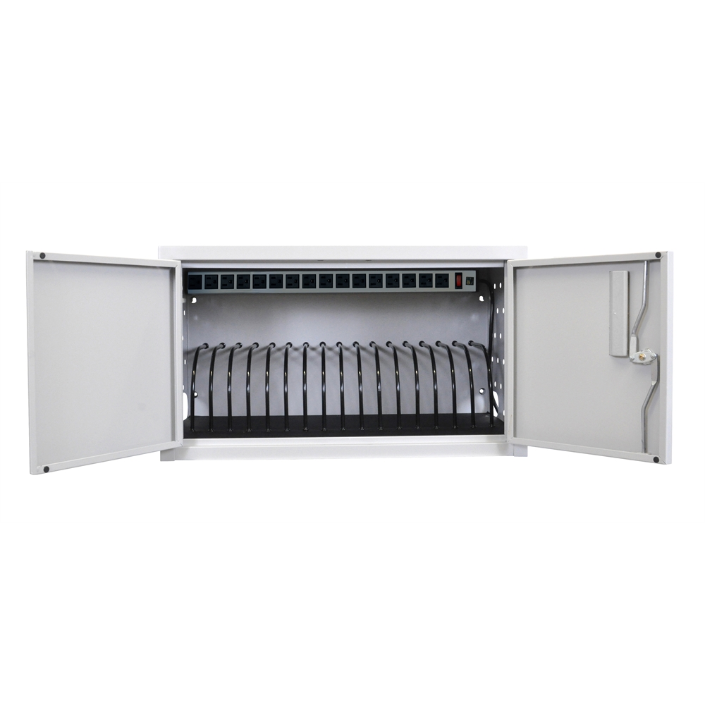 Wall/ Desk Charging Box 16 Tablets/Chromebooks includes a 16 outlet horizontal power strip.. Picture 6