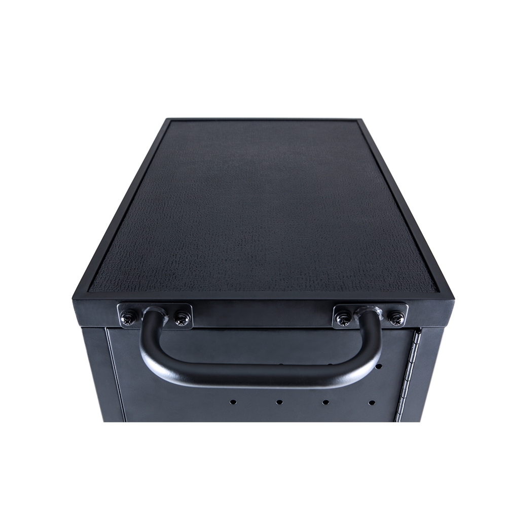 Black 12 Chromebook Charging Cart Includes Electrical Outlets. Picture 9