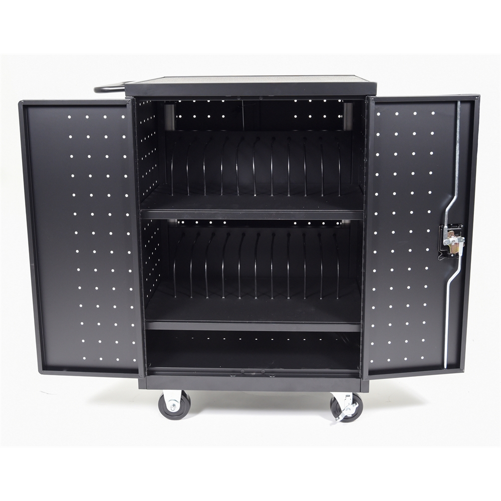 Black 24 Laptop Computer Charging Cart. Picture 3