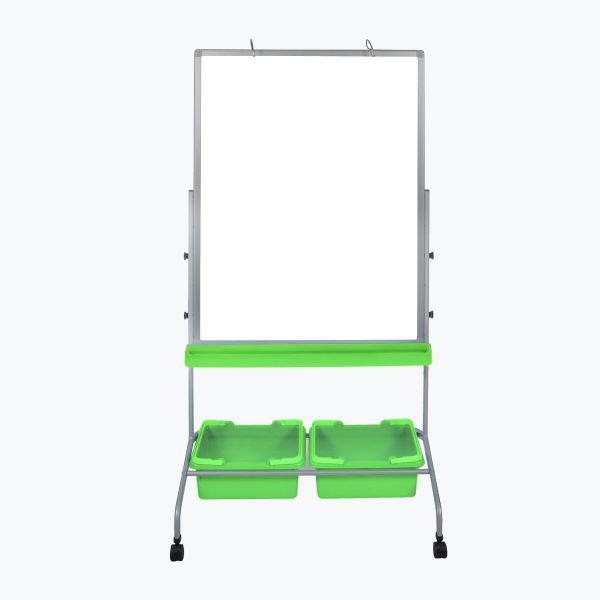 CLASSROOM CHART STAND WITH STORAGE BINS. Picture 1