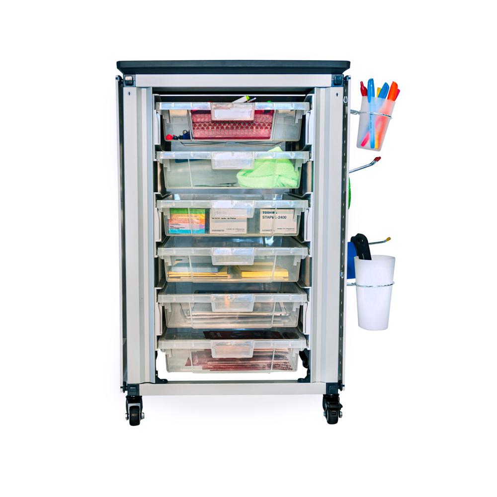 Modular Classroom Storage Cabinet - Single module with 6 small bins. Picture 4