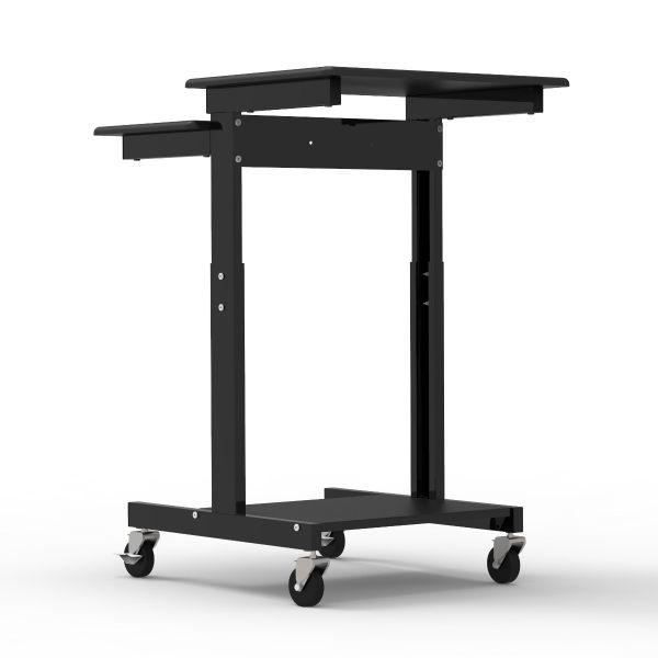 Gray 3 Shelf Adjustable Height Computer Workstation. Picture 4