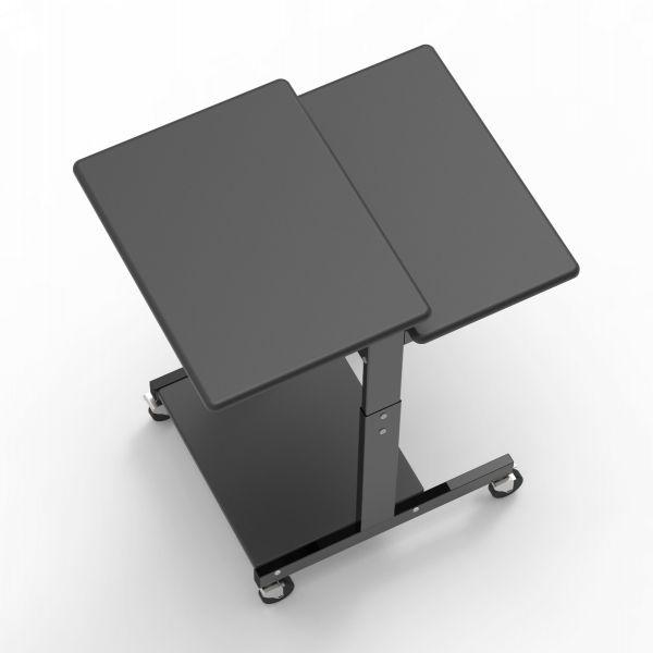 Gray 3 Shelf Adjustable Height Computer Workstation. Picture 5