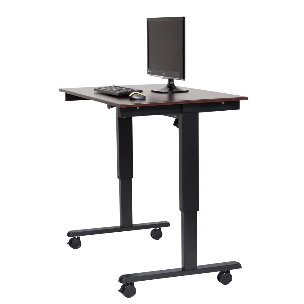 STANDE-48 48" Electric Standing Desk Black/Walnut. Picture 1