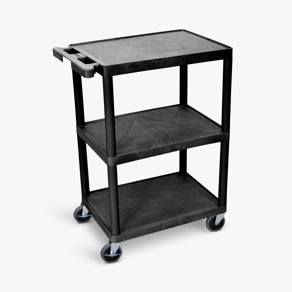 3 Shelf Black Cart. Picture 1