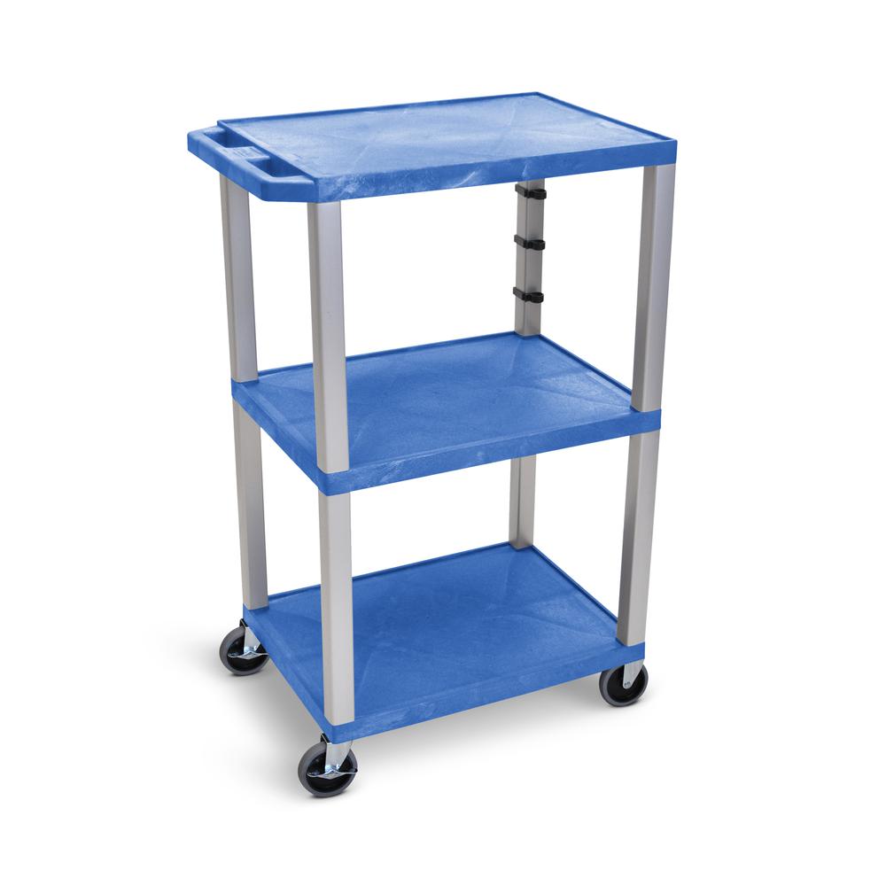 TUFFY 42" H Three-Shelf Multi-Purpose Utility Cart, 24" W x 18" D. Picture 1