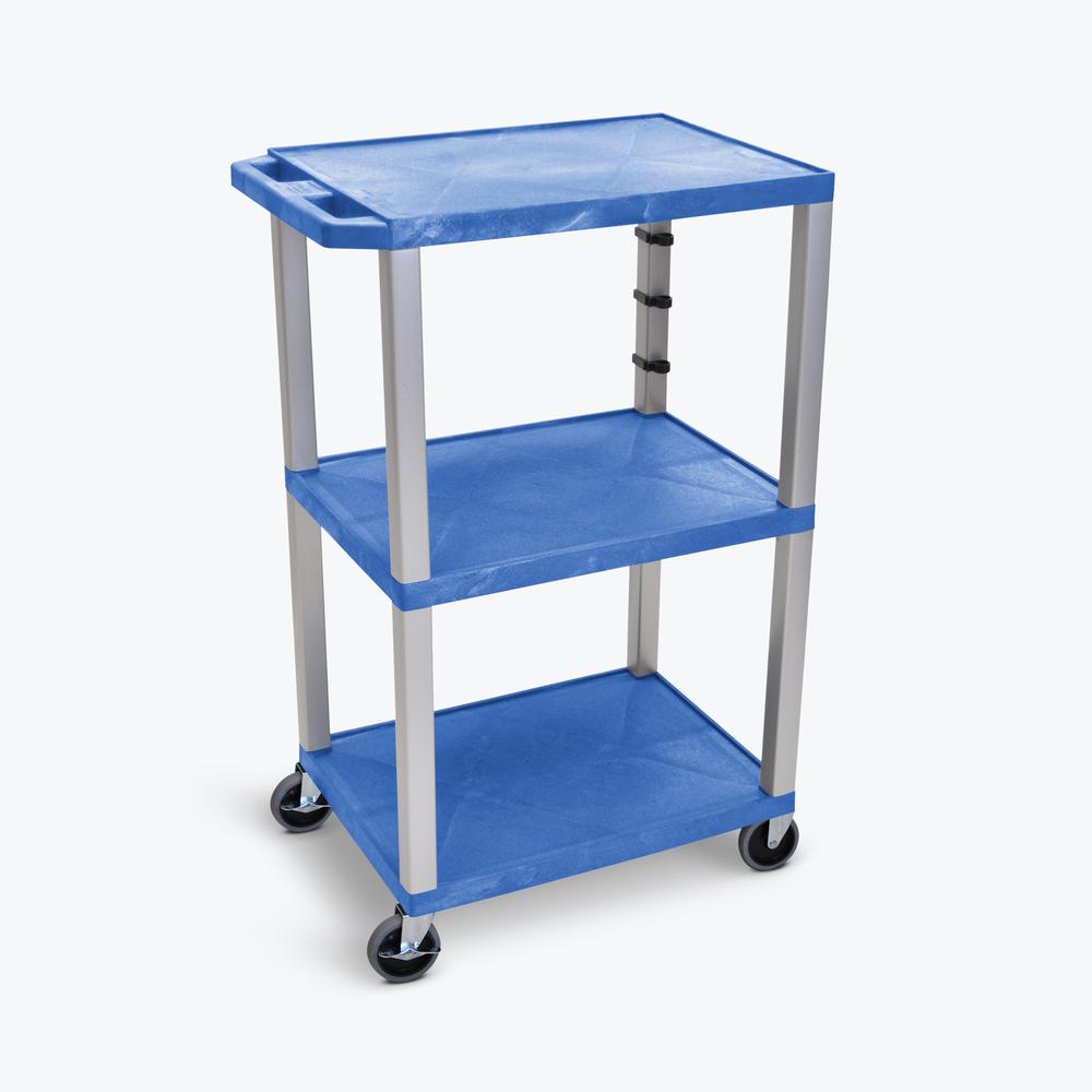 TUFFY 42" H Three-Shelf Multi-Purpose Utility Cart, 24" W x 18" D. Picture 4