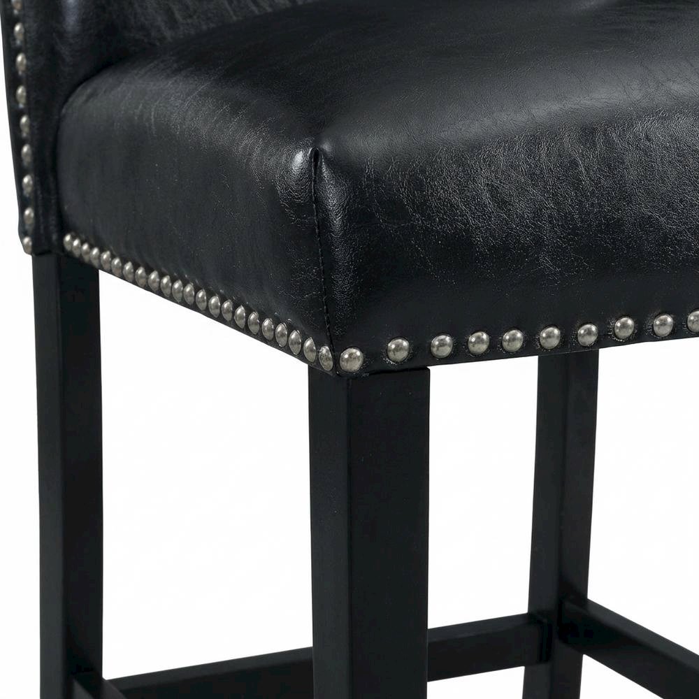 Upholstered Counter Height Side Chair, Transitional Accent Chair,Black, Set of 2. Picture 8
