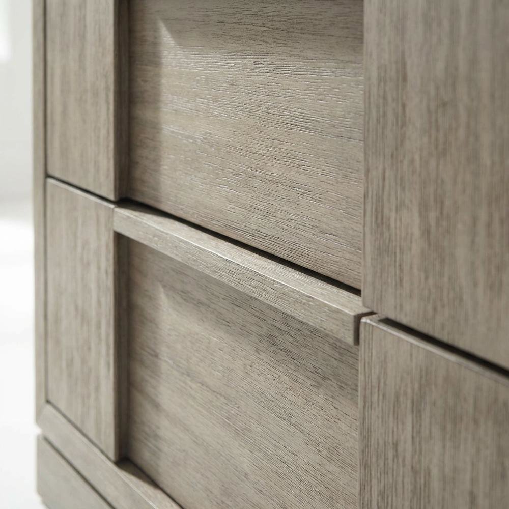 Grey 3-Drawer Nightstand with Usb Port for Modern Bedroom Storage. Picture 4
