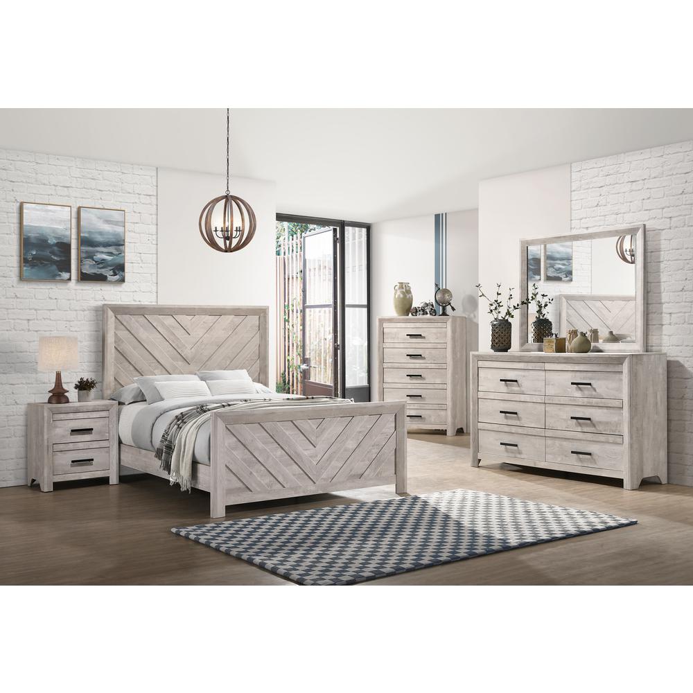 Keely Queen Panel Bed in White. Picture 2