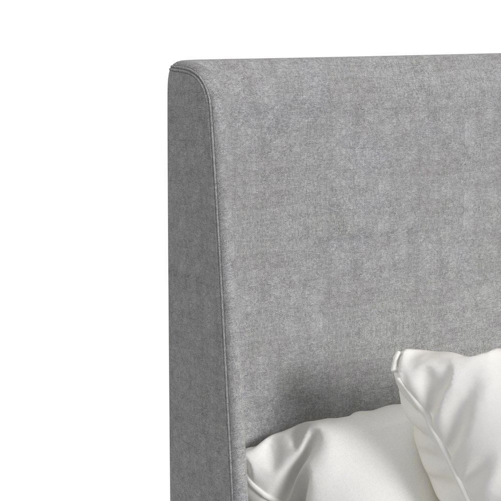 Clare King UPH Bed with Grey Fabric in Almond. Picture 5
