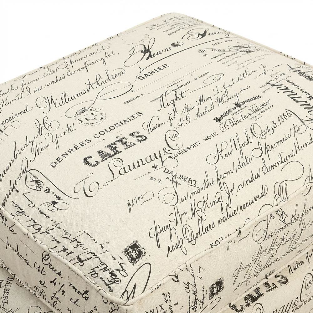 Upholstered Script Ottoman, Traditional Accent Footstool for Living Room,Brown. Picture 6