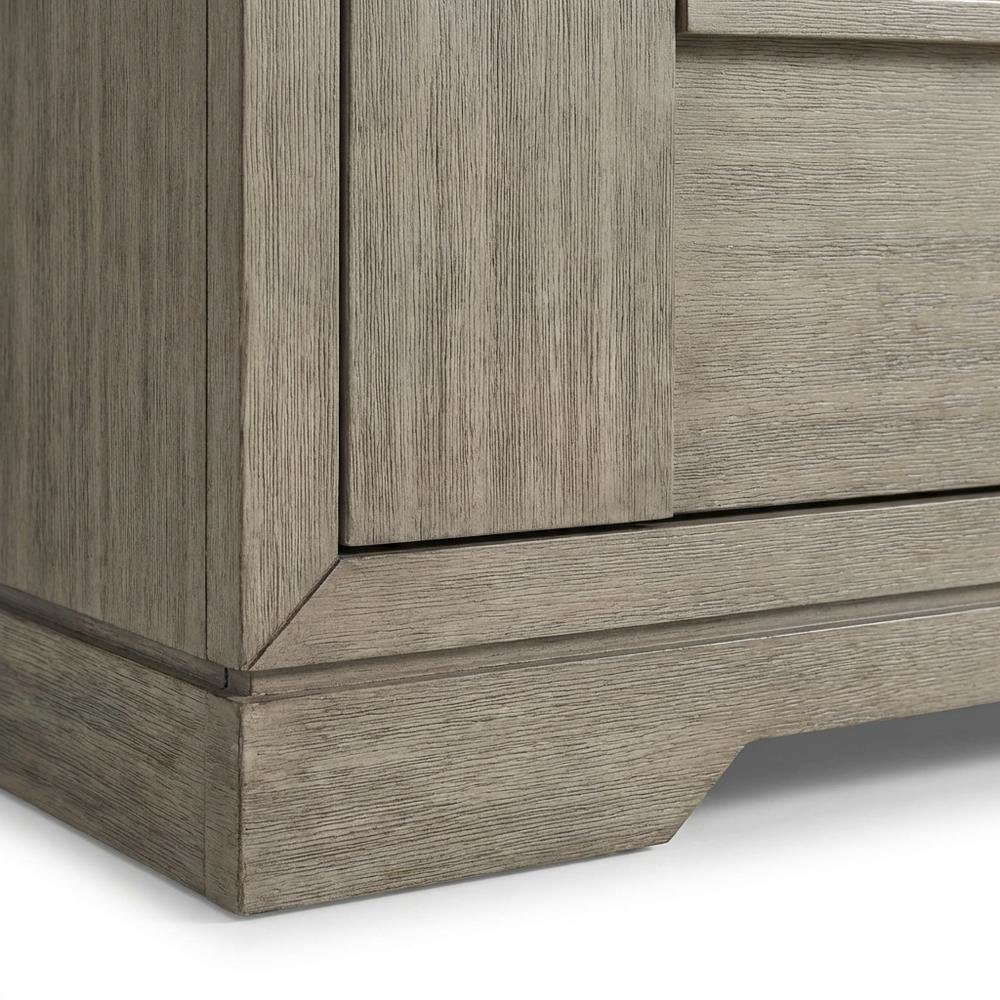 Grey 3-Drawer Nightstand with Usb Port for Modern Bedroom Storage. Picture 5