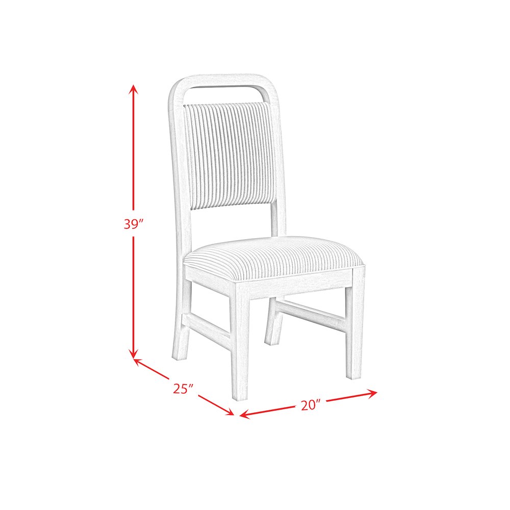 Ridgemont Dining Side Chair with White Fabric in Natural (2 Per Carton). Picture 9