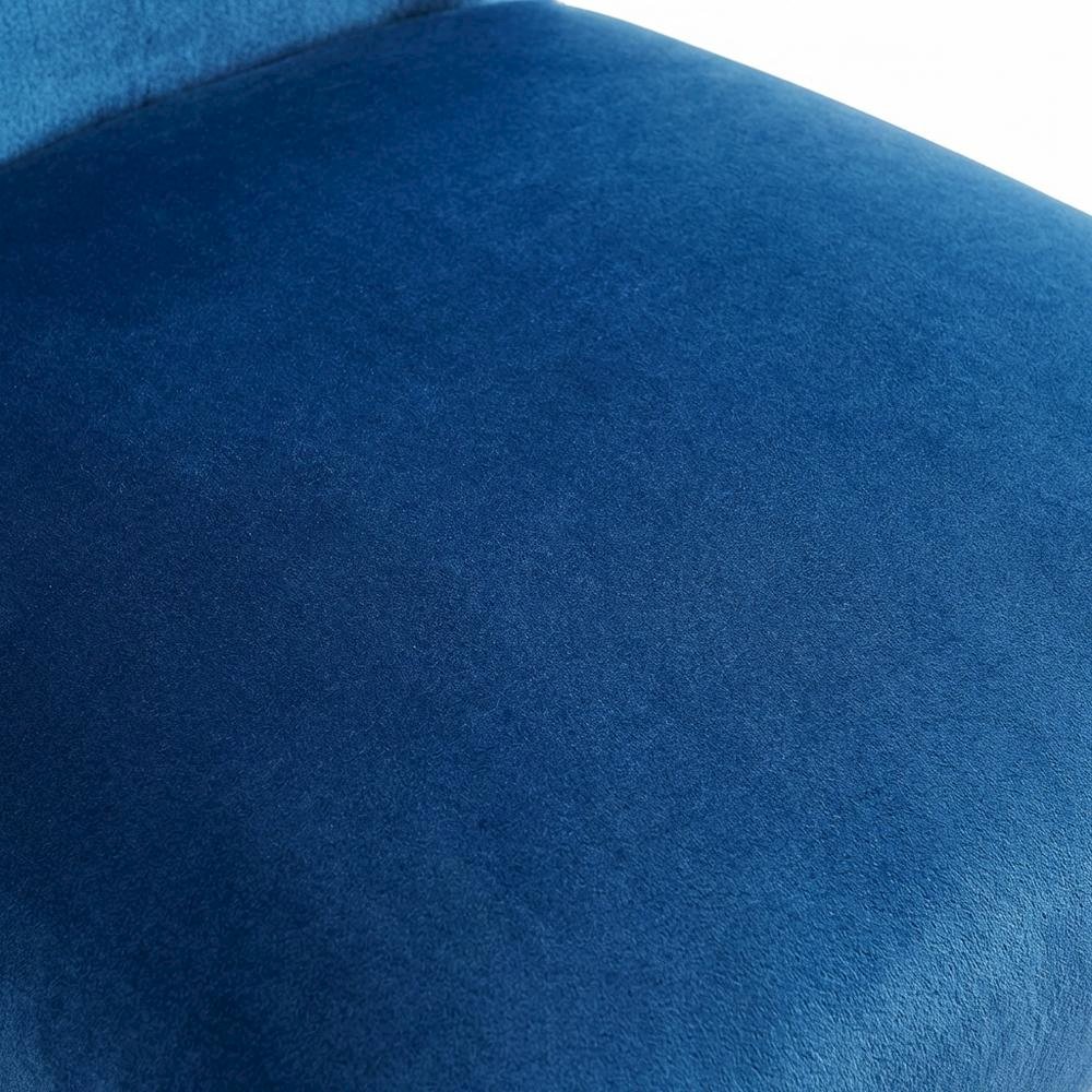Velvet Upholstered Counter Stool, Glam Accent Chair for Kitchen Dining,Blue. Picture 6