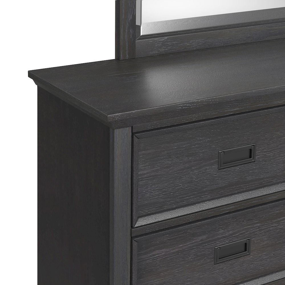 Hampton Kids Dresser and Mirror Set in Charcoal. Picture 5