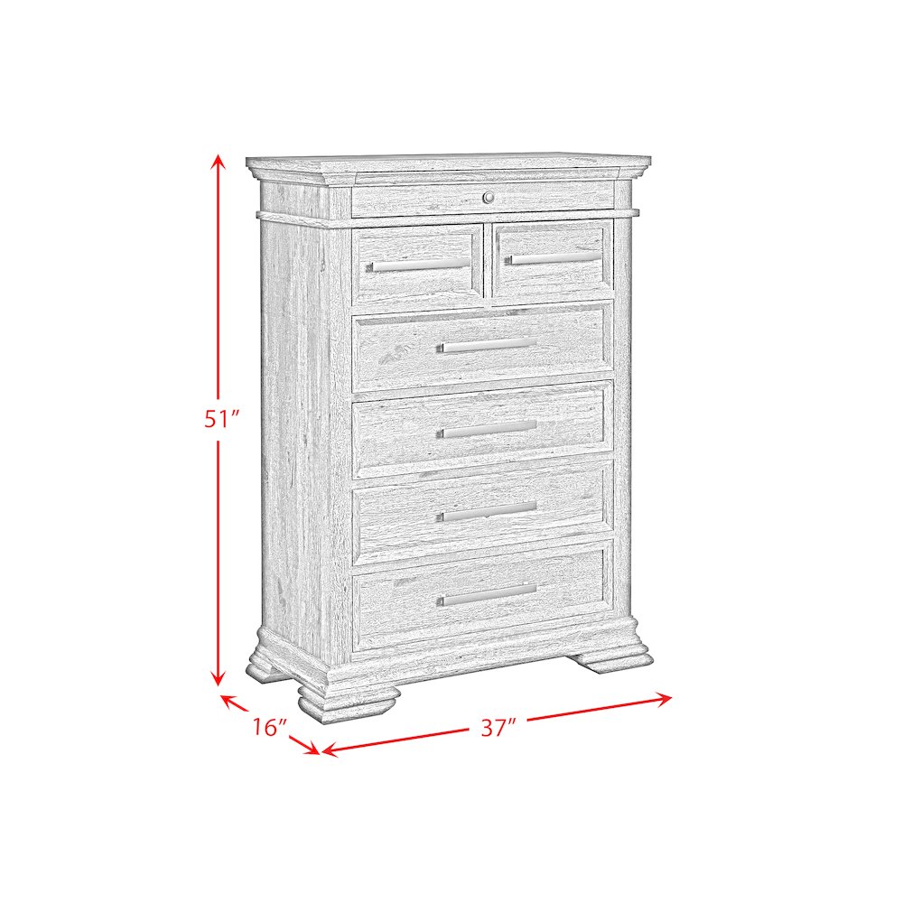 Park Ridge 6-Drawer Chest in Charcoal. Picture 9