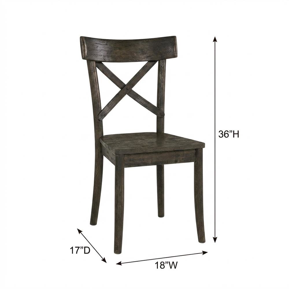 Farmhouse Wooden Side Chair, Rustic Dining Accent Chair for Kitchen Room,Brown. Picture 4