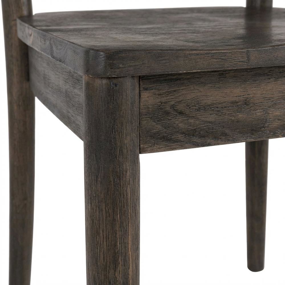 Farmhouse Wooden Side Chair, Rustic Dining Accent Chair for Kitchen Room,Brown. Picture 8