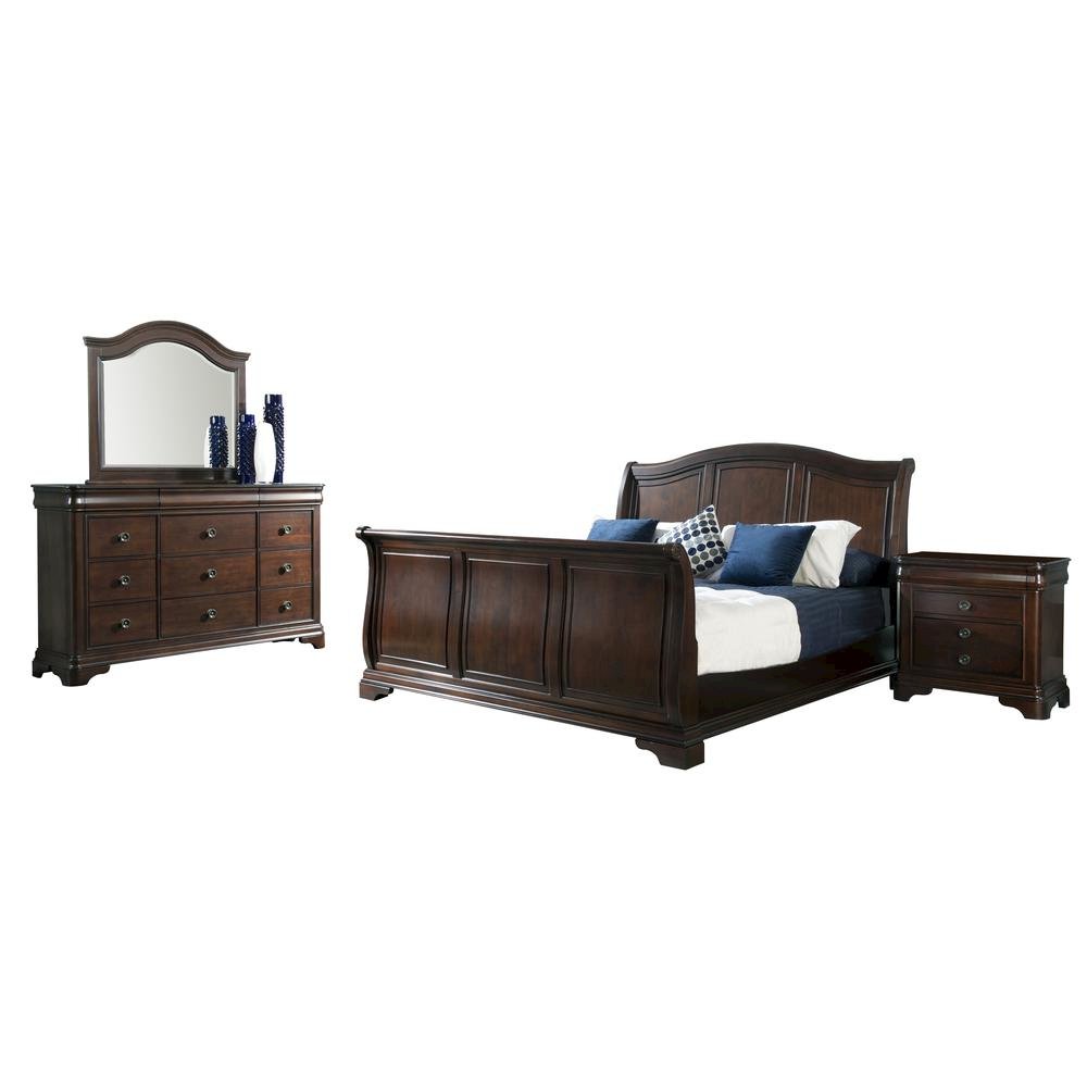Conley Cherry Queen Sleigh Bed. Picture 4