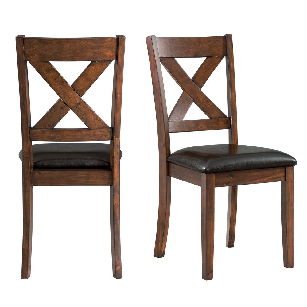 Alexa Standard Height Side Chair Set in Cherry. Picture 3