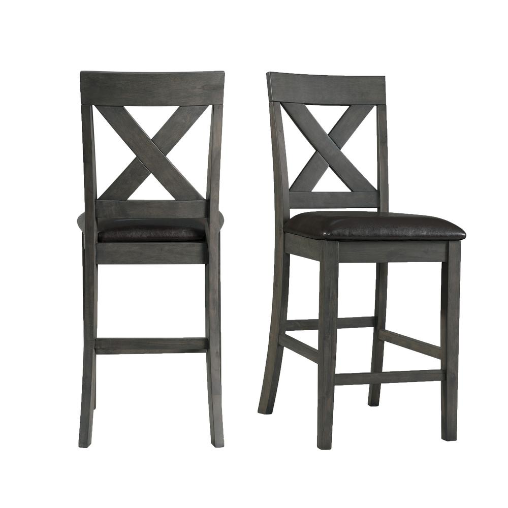 Alexa Counter Height Side Chair Set in Gray. Picture 3