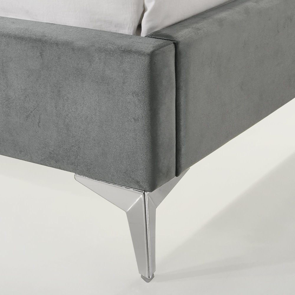 Juniper Twin UPH Corner Bed with LED and USB in Grey. Picture 9