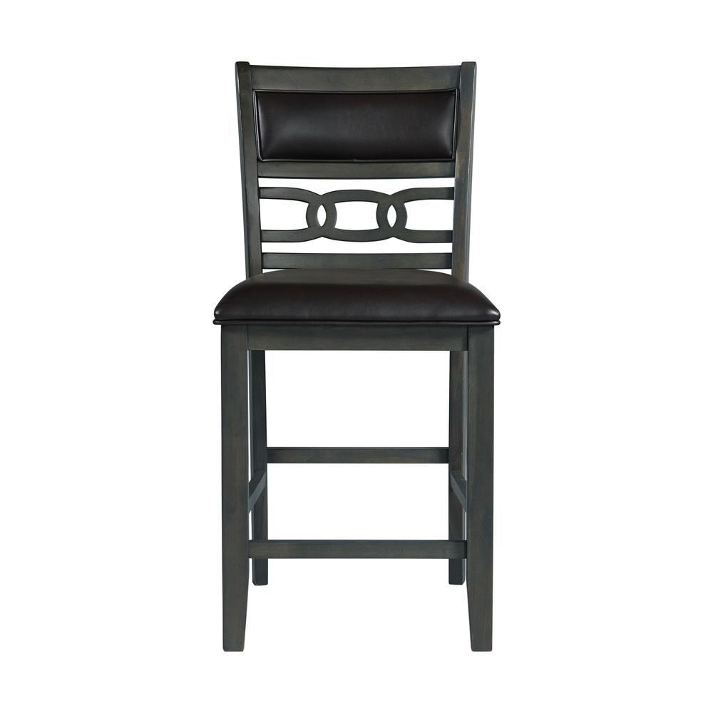 Taylor Counter Height Faux Leather Side Chair Set in Gray. Picture 5
