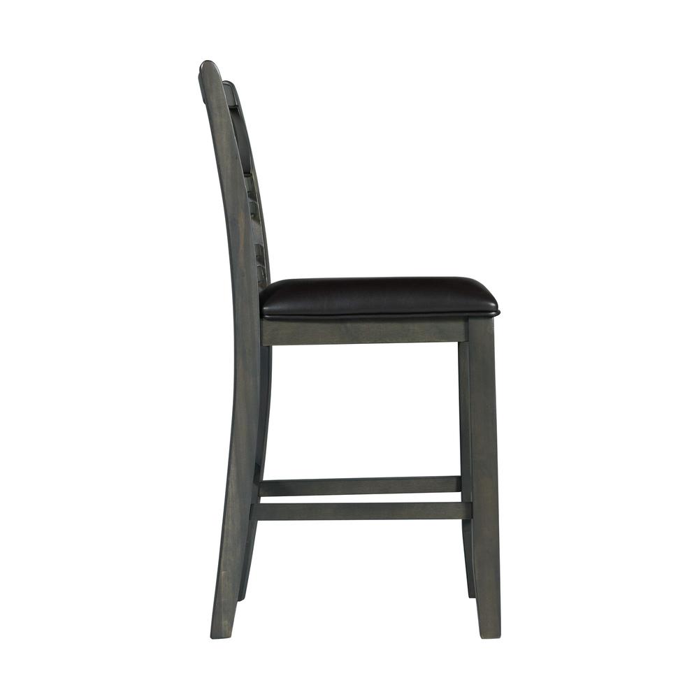 Taylor Counter Height Faux Leather Side Chair Set in Gray. Picture 6