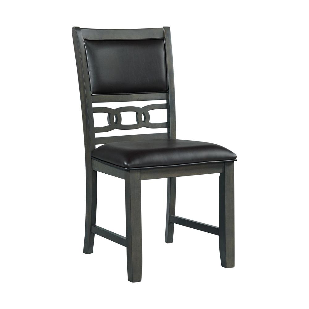 Taylor Standard Height Faux Leather Side Chair Set in Gray. Picture 4