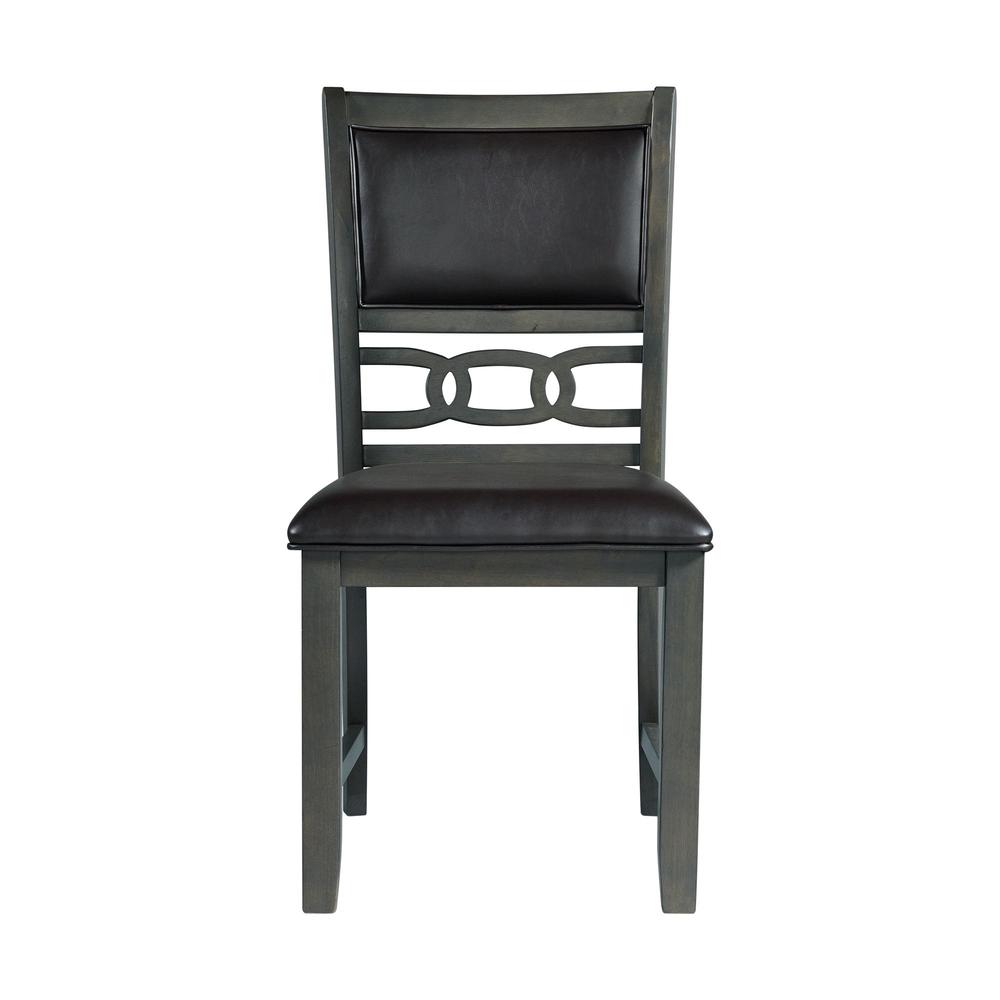 Taylor Standard Height Faux Leather Side Chair Set in Gray. Picture 5