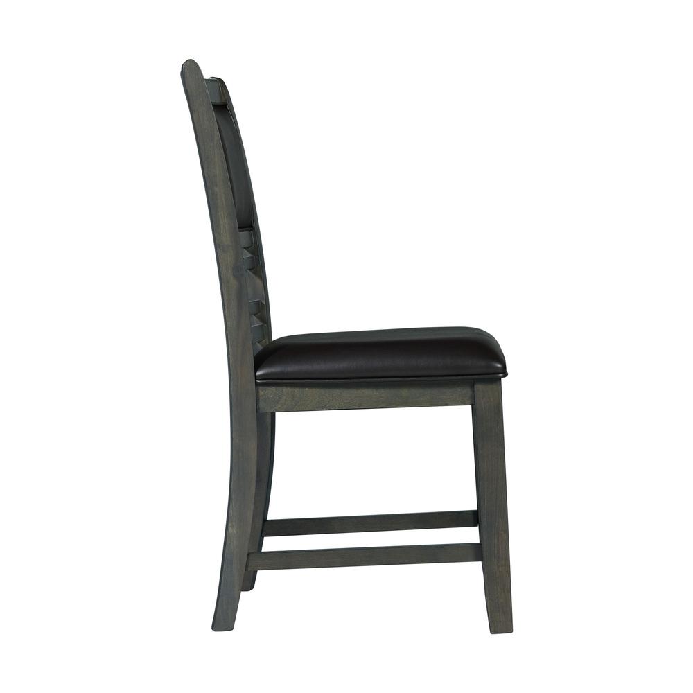 Taylor Standard Height Faux Leather Side Chair Set in Gray. Picture 6