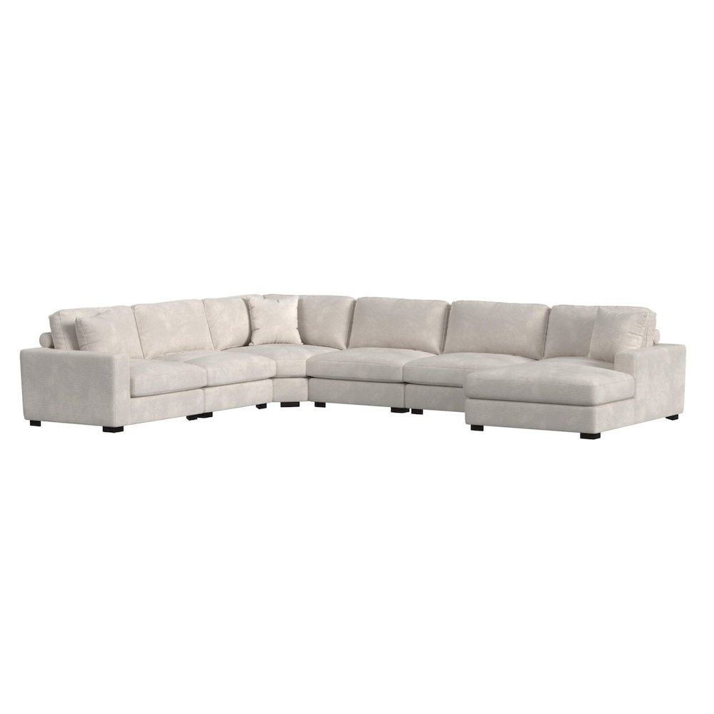 Mesa Modular 6PC Sectional Set with RHF Chaise in Steno Beige. Picture 1
