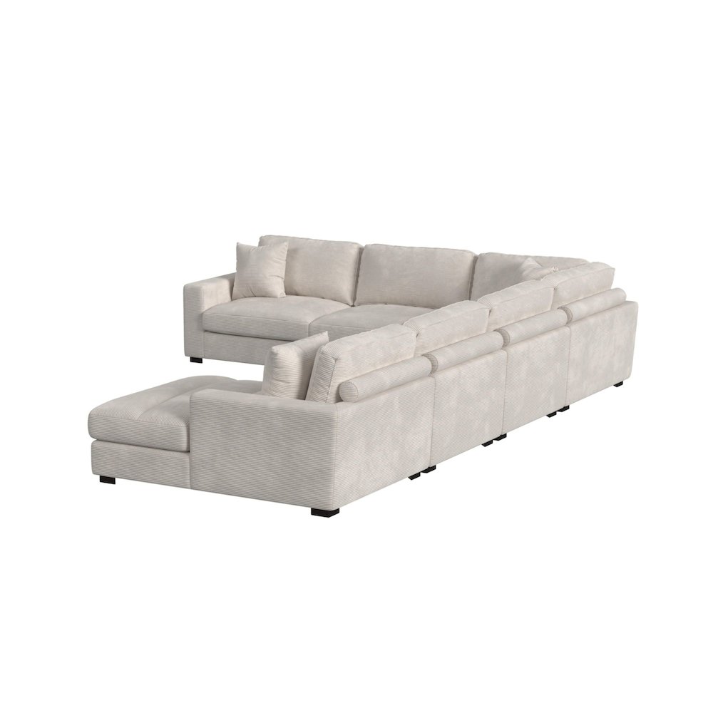 Mesa Modular 6PC Sectional Set with RHF Chaise in Steno Beige. Picture 3
