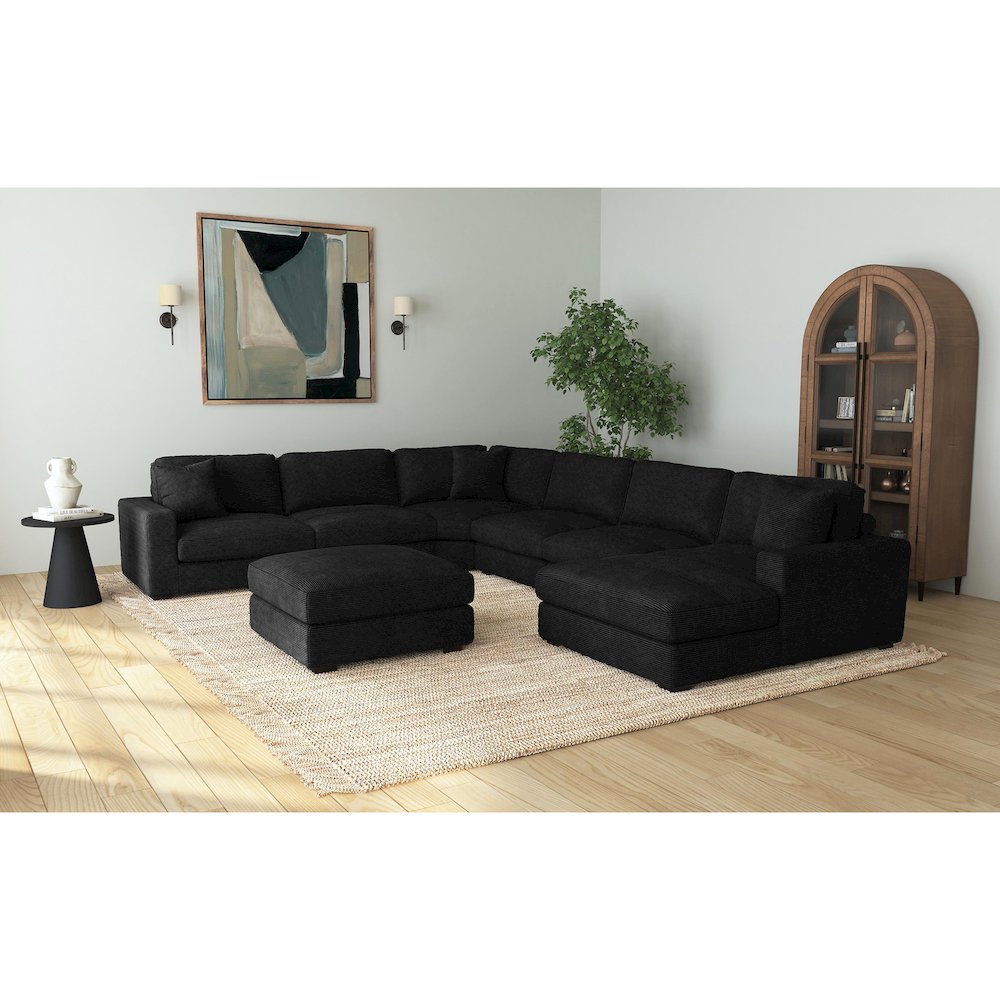 Arizona Modular Ottoman in Steno Black. Picture 6