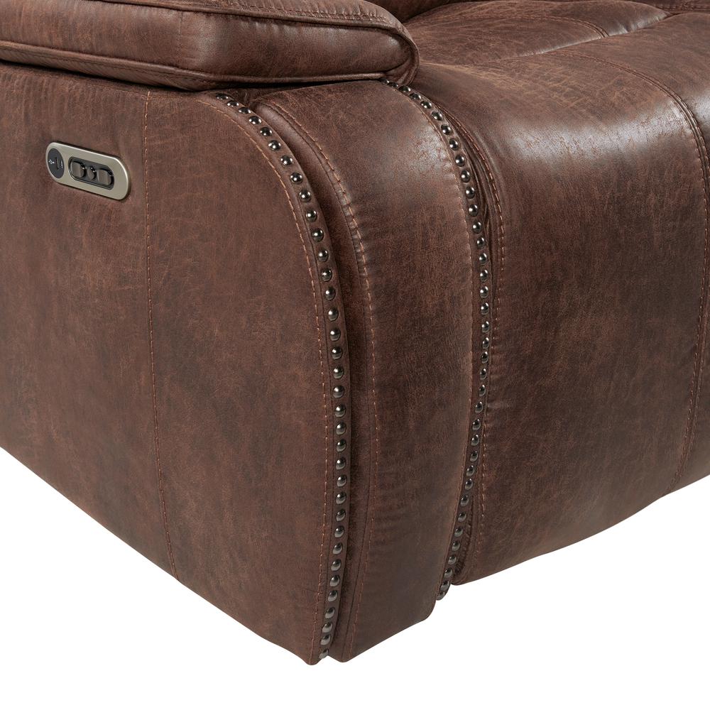 Grover Power Motion Sofa with Power Motion Head Recliner in Heritage Brown. Picture 12